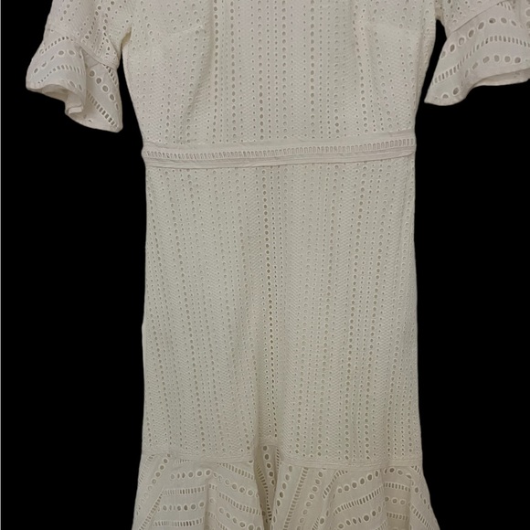Banana Republic Ivory Eyelet Fit and Flare Dress - Picture 3 of 6